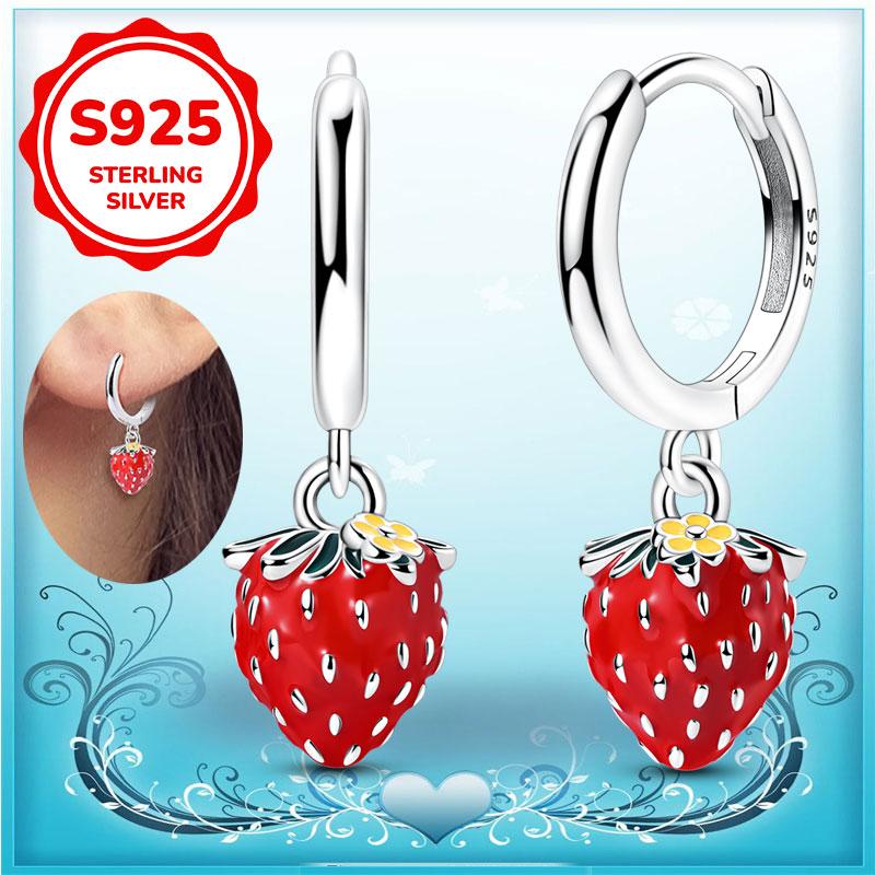 New Earrings 100% Genuine 925 Silver Women Hoop Earring Women's Wedding Engagement Girlfriend Wife Birthday Gift