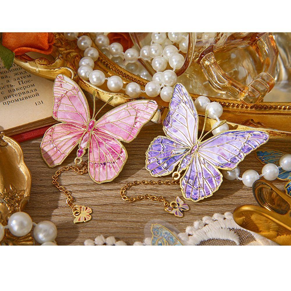 Separator Pages Book Page Clips with Chain Bronzing Pendant Book Marker School