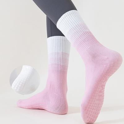 Yoga Socks Mid-tube Combed Cotton Non-slip Silicone Floor Socks Fitness Pu Lati Women's Fitness Jump Sports Socks