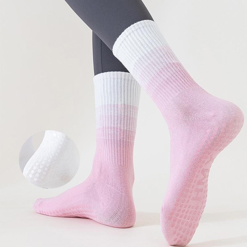 Yoga Socks Mid-Tube Combed Cotton Non-Slip Silicone Floor Socks Fitness Pu Lati Women'S Fitness Jump Sports Socks