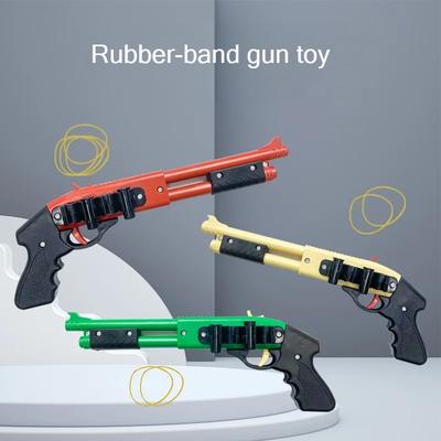Pistol cu Bandă Dublă de Cauciuc Pentru Copii Jucărie Lansator Manual cu Tragere Înapoi Pentru Jocuri în Aer Liber Jucărie de Tir Sigură Pentru Băieți Petrecere de Ziua de Naștere