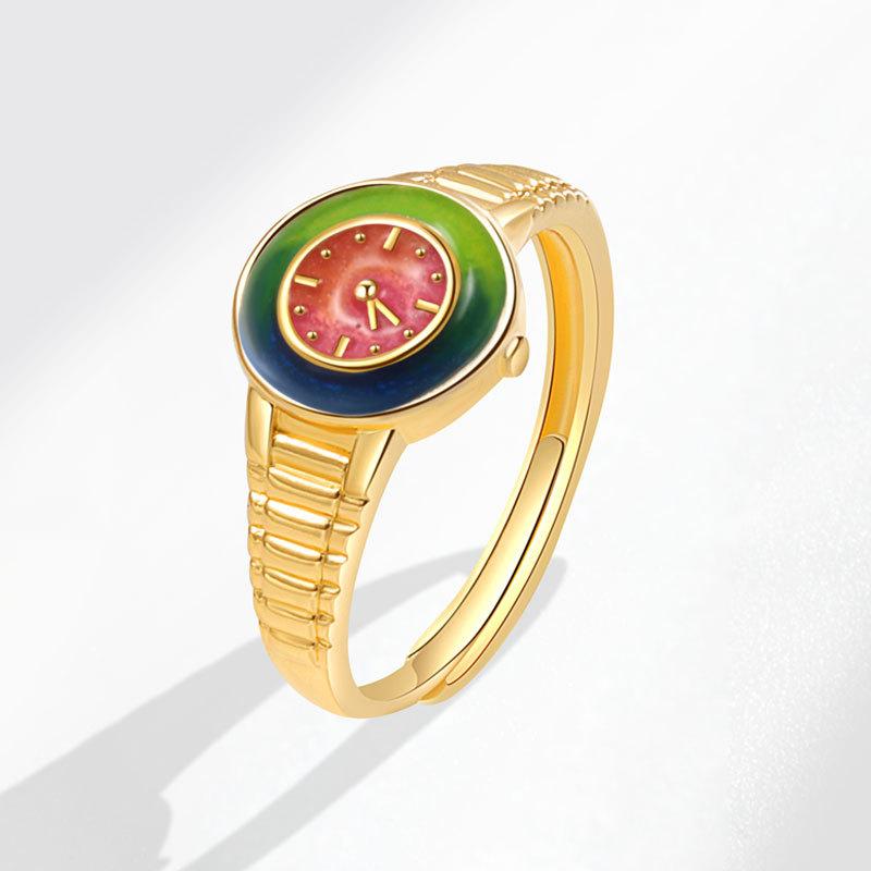 

Уникальное и персонализированное сверкающее и блестящее креативное двойное кольцо с лунным камнем Love Creative Fashion Light Luxury Style Gift Girlfriend Сто колец