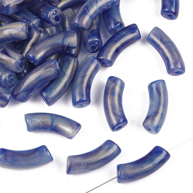 10Pcs Acrylic Gold Powder Double Color Beads For DIY Necklace Bracelet Earrings Jewelry Making Craft Accessories