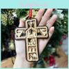 Decorative Multi-layer Wooden Cross Christmas Ornament Perfect For Home Holiday Decor