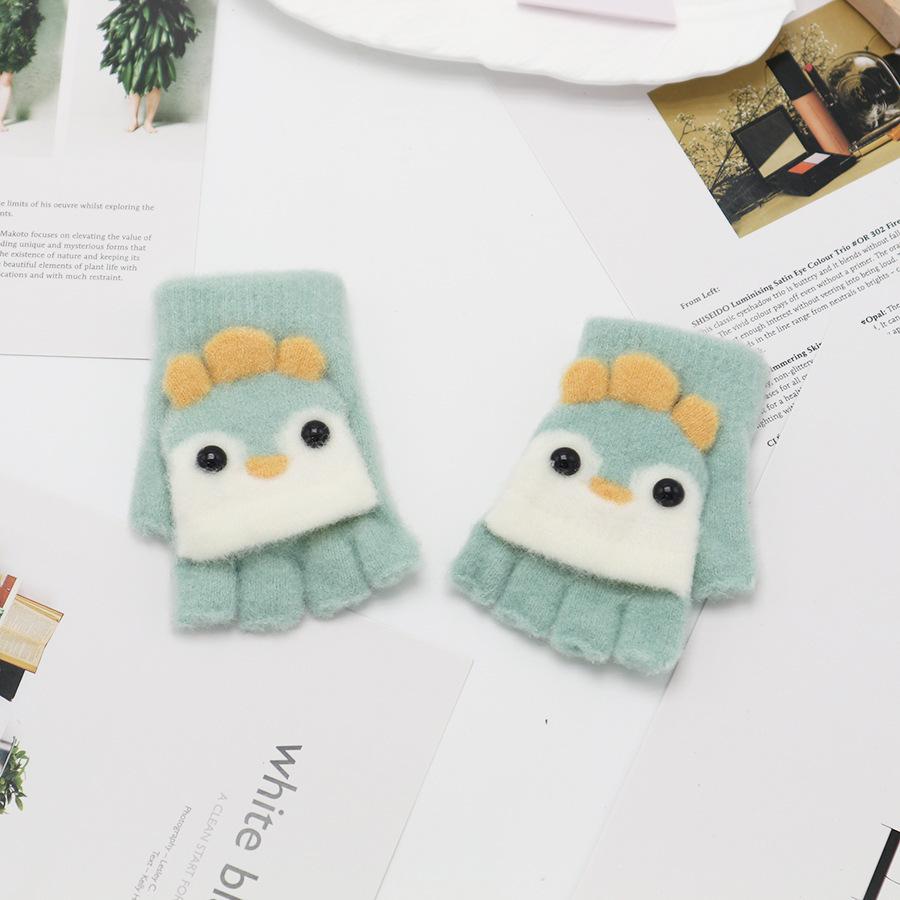 Kids' Winter Fingerless Flip-Top Writing Gloves – Warm Half-Finger Gloves for Boys & Girls