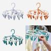 High-quality Plastic Round Shape Clothes Hanger With 20 Clips In Misty Blue