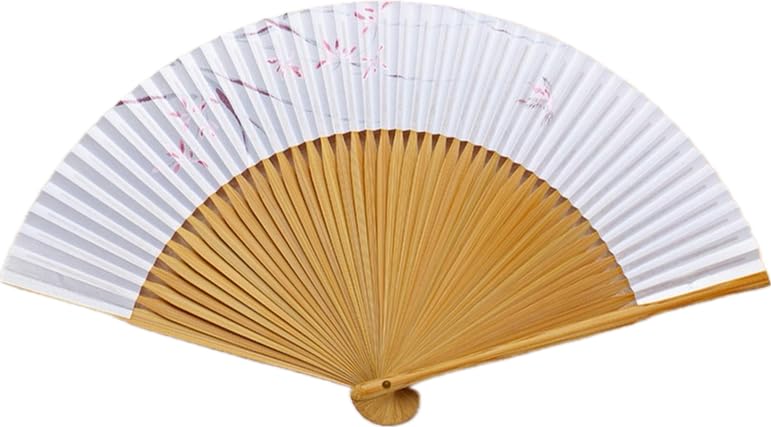 

Kyoto Fan with a Hachidori and Orchid Made in Washi Paper 20cm Long x Wide Design, Japan, Kyoto, Double-Sided Fan, Craftsmanship, Women s, Gift,