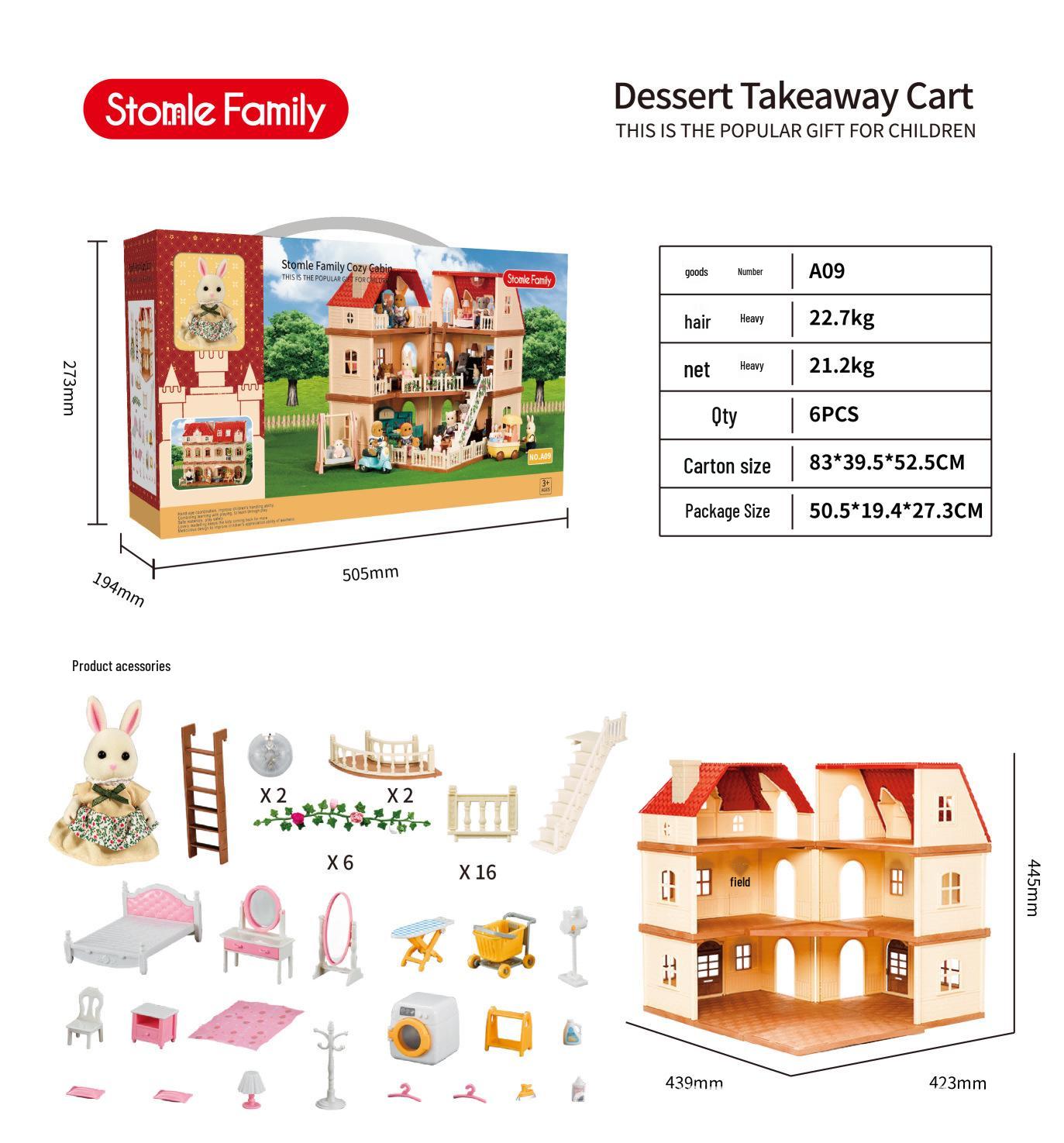 Миниатюрный игровой домик «Лесная вилла» с подсветкой - Подарочный набор для маленькой девочки