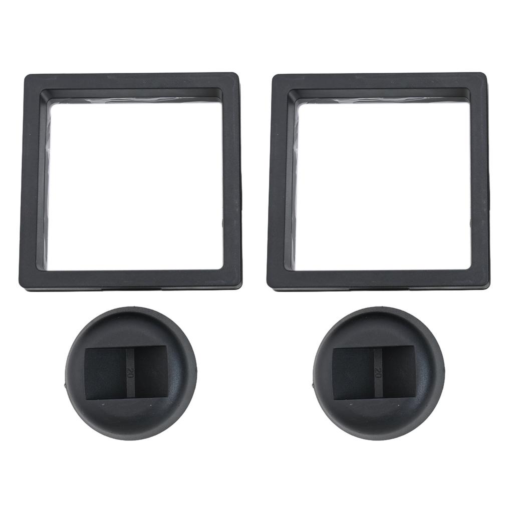 2 Stück Münzrahmen Penny 90*90mm Dekoration Schwarzer Kunststoff 3D Schwebende Displayhalter Box Quadratischer Schutz Schmuck