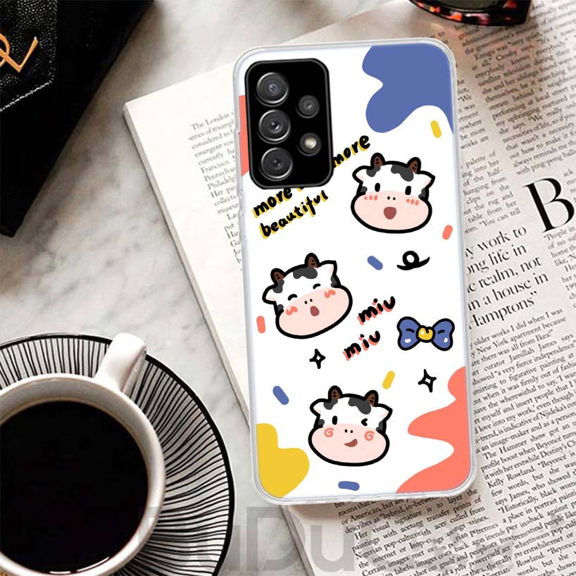 Dairy Cattle Cow Speckle Cute Cover For Samsung Galaxy A51 A50 A71 A70 Phone Case A21S A31 A41 A10 A20E A30 A40 A01 A11 A6 A7 A8