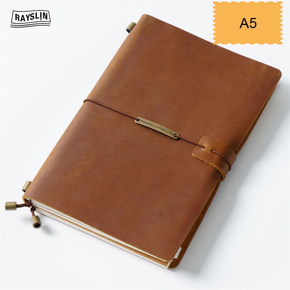 7 Farben 4 Größen Reisetagebuch Echtes Leder Cover Handgefertigtes Notizbuch DIY A5 Tagebuch Büro Schule Notizbuch Kostenlose Namensprägung