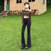 American Retro Flared Jeans Women's Spring and Autumn New Elastic Slim and Thin Design Mopping Pants