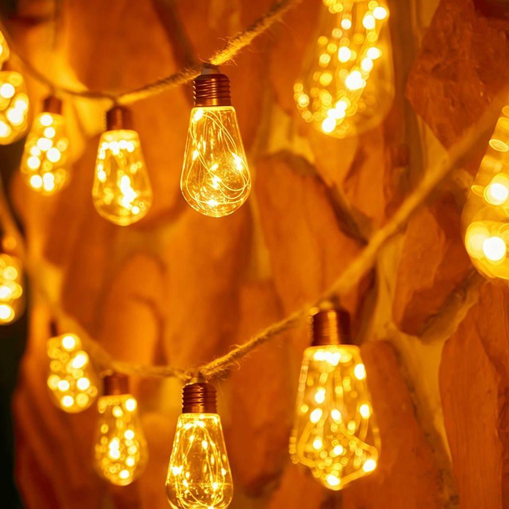 Rope Lights Solar String Lights Waterproof Hemp String Lights Fairy String Lights  Camping
