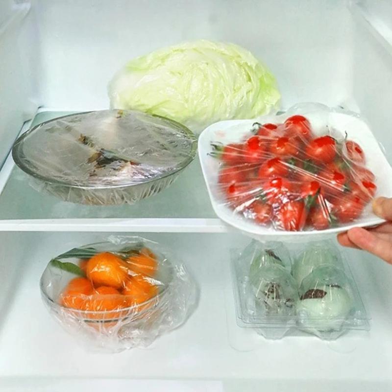 Reusable Disposable Food Cover Plastic Wrap Durable Elastic Food Lids For Bowls Elastic Plate Covers For Kitchen Food Saver Bag
