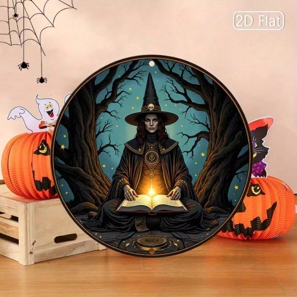 2D Metal Tin Sign Wall Art For Living Room Bedroom Horror Scene Halloween Decor