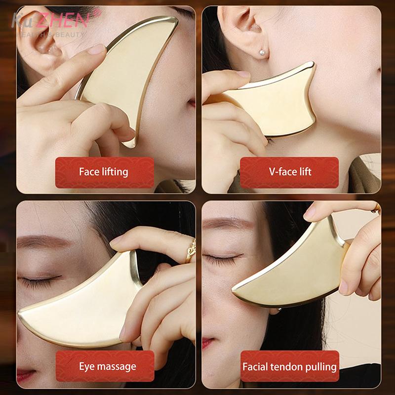 1PC Pure Copper Guasha Plate Back Shoulder Neck Body Guasha Massage Tool Whole Body Universal Foot Massage Brass Scraping Knife