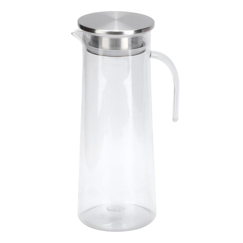 

Acrylic Acrylic Juice Bottle Bamboo Lid Stainless Steel Lid Cold Water Pitcher Transparent 1.2L Capacity Beverage Carafe Bar Use