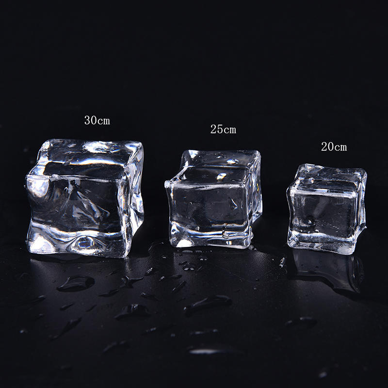 10Pcs/Pack Fake Artificial Acrylic Ice Cubes  Clear 2/2.5/3Cm Square,