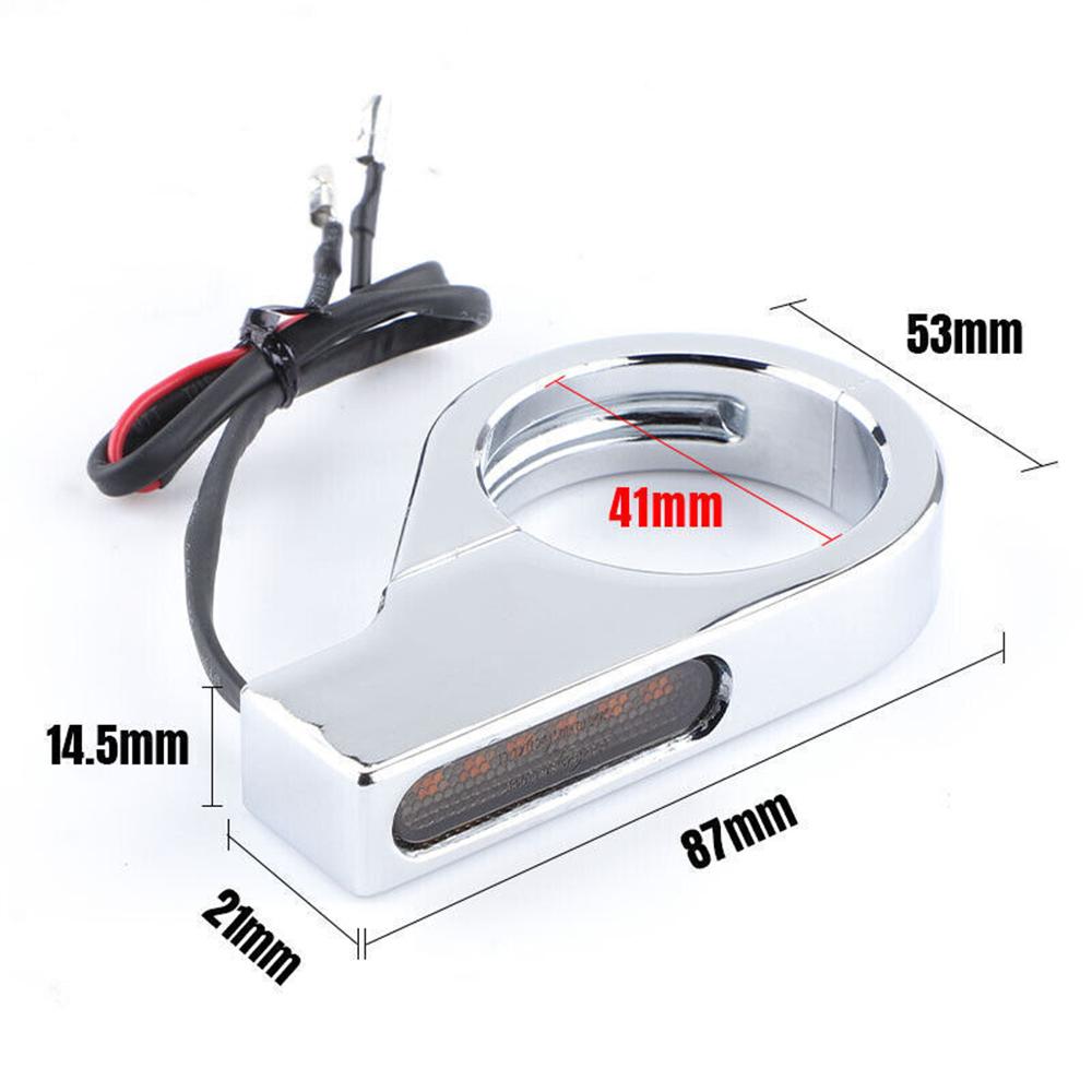 Motorcycle LED Turn Signal - 12V - 2x For 39-41mm Fork Mount Clamp DRL
