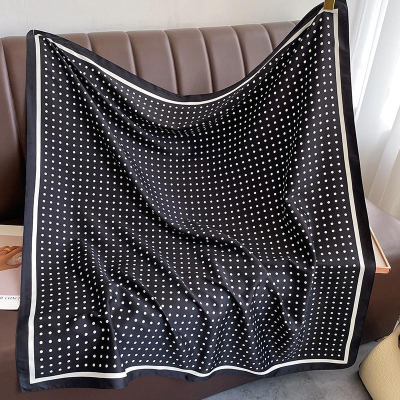 

Silk Shawl 90cm Square Scarf Women Neckerchief Female New Headband Hair Bands Print Foulard Soft Hijab Wrap Bandana XXS