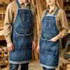 Unisex Washable Denim Apron for Baking, Painting, or Cafe Use - Customizable Logo