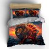 Abstract Lion City Sunset Decor Soft Comfortable Duvet Cover Bedding Set Included 1*Duvet Cover & 2*Pillowcases, Gift