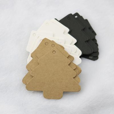 100Pcs Christmas Tree Ornament Tags Kraft Paper Blank Labels Vintage Design for Greeting Cards Price Name Tags Use