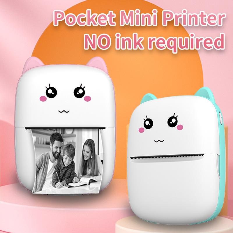 Portable Thermal Printer MINI Wirelessly BT 203dpi Photo Label Memo Wrong Question Printing With USB Cable Imprimante Portable
