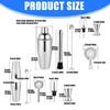 Steel Bartenders Drink Shaker Set with Jigger Strainer Muddler Mixing Spoon Tool For Crafting Cocktails Home Use Parties