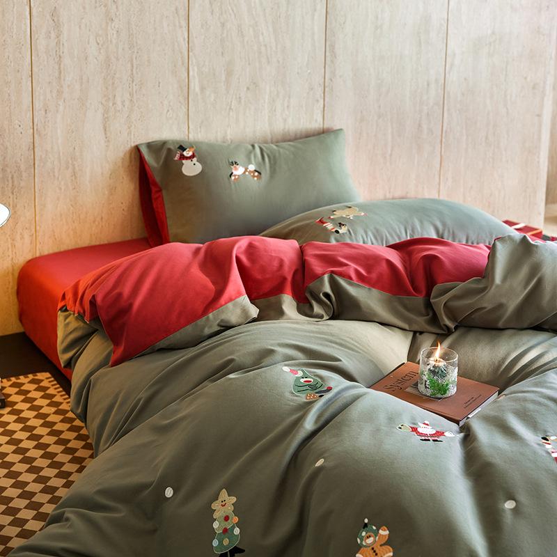 

Autumn & Winter Cartoon Embroidery 100S Cotton Duvet Cover 4-Piece Set Sheet Set 1.2 - Duvet 150x200