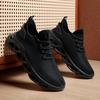 Fashion Black Men Casual Sneakers Mesh Breathable Shoes Lace Up Male Running Sport Trainers Shoes Lightweight Vulcanize Shoes Size 47