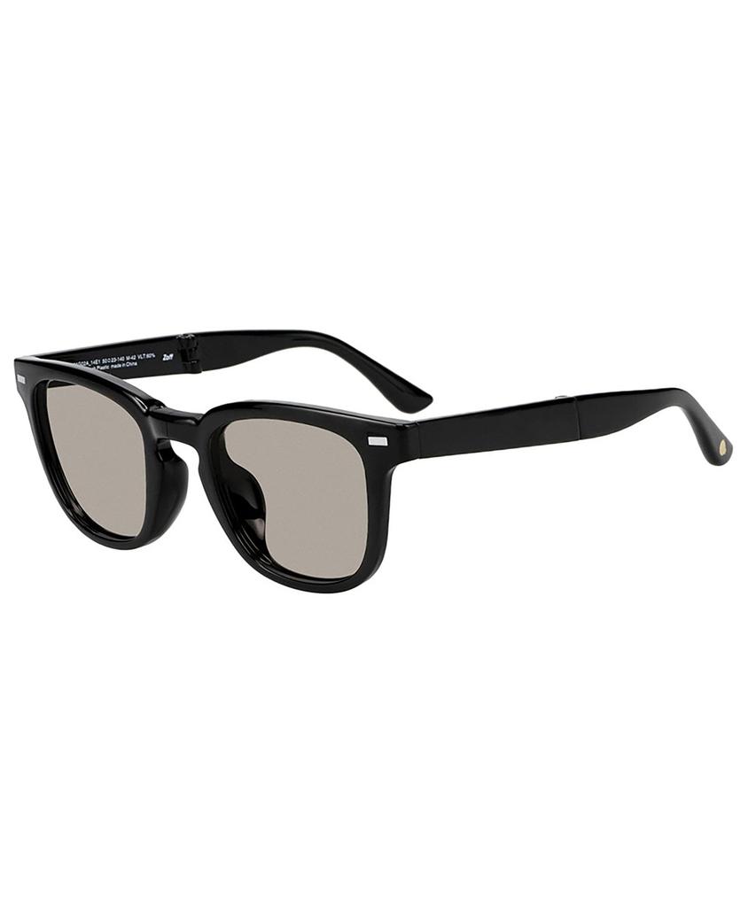Sunglasses NO COFFEE Dedicated Colored Thick UV For For Unisex [Zoff] Wellington-style (Black, ZN261G02_14E1) Foldable, (with Case), Lenses, Frame,