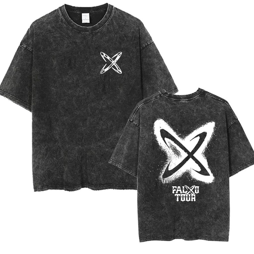 Vintage Washed Feid VS Ferxxo Falxo Tour 2026 Graphic Tshirt Men Women Gothic Fashion High Quality Oversized T Shirt Streetwear