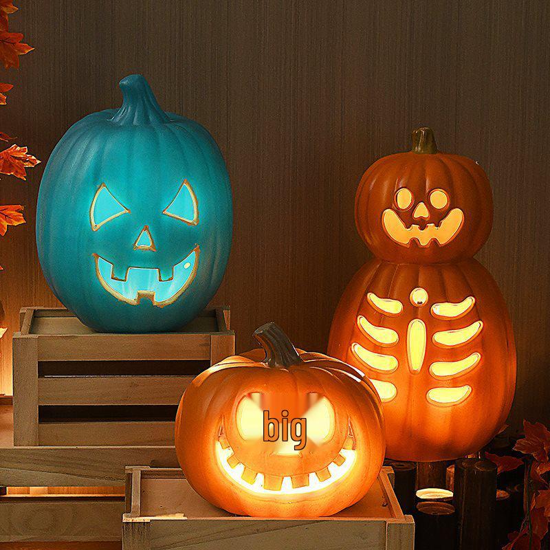Halloween Light-Up Hollow Pumpkin Lantern for Outdoor Decor