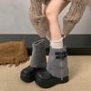 Thick-soled Lamb Wool Tall Snow Boots Women's 2025 Autumn and Winter Small Man Heightening Trouser Boots Plush Plush Boots
