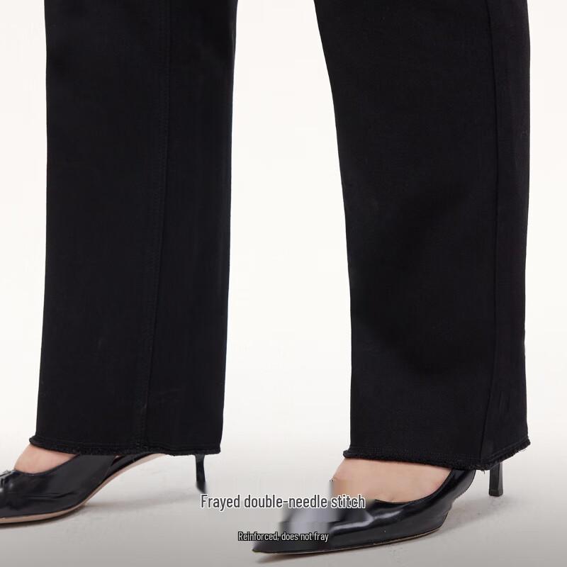 VEROMODA Women's Mid-Waist Cropped Frayed Hem Stretch Jeans