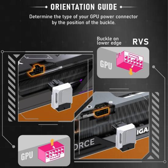 GPU Power Connector Series Graphics Card for RTX40 12VHPWR 16PIN 90 Degree Angled