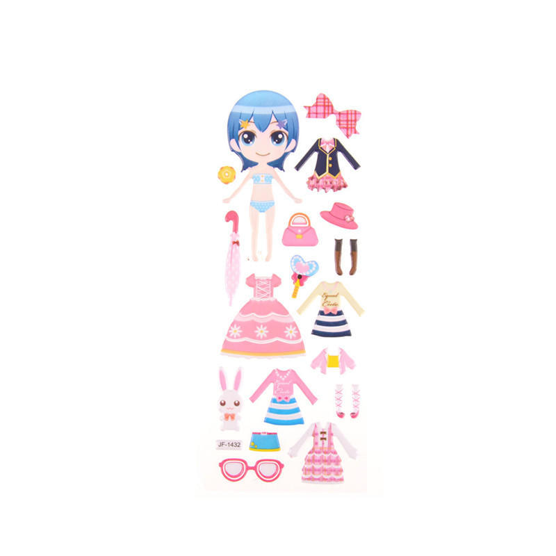 5Pcs Diy Princess Dress Stickers Lovely Girl Dress Up Changing Clothes Kids  Toys  buy the best products in the Ayzeze online store