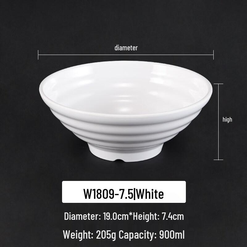 

White Melamine Noodle Bowl