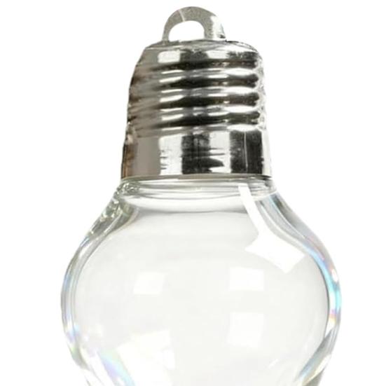 Christmas Bulb Gift Jar Clear Plastic Fillable Light Bulbs Shape Ornaments