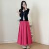 Summer High Waist A Line Skirt With Pleated Design For Casual Wear