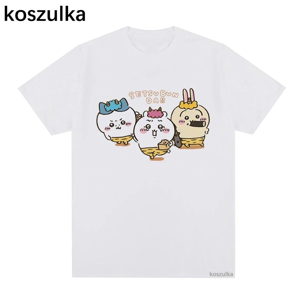 Chiikawa T-shirt Neue Frauen/Männer Harajuku Ästhetische Grafik Kawaii T-shirt Unisex Japanischen Anime Cartoon Oversize Baumwolle T-shirt