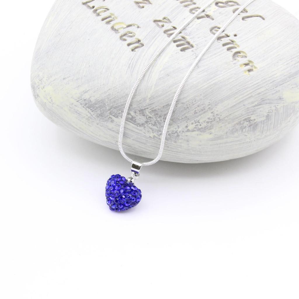 Versatile Rhinestone Heart Necklace with Diamond-Clay Pendant