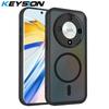 KEYSION Magnetic Phone Case for HONOR X9d 5G Silicone+PC Matte Translucent Clear Shockproof Back Cover for Honor Magic 8 Lite 5G