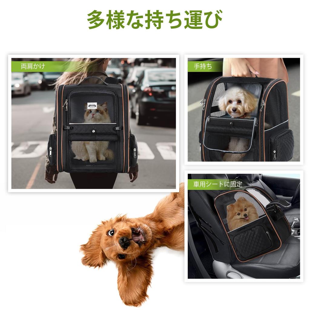 Lekesky Pet Carrier Backpack with Expandable Mesh, 4-Way Entry, L Size (35 × 28.5 × 42 Cm), Gray