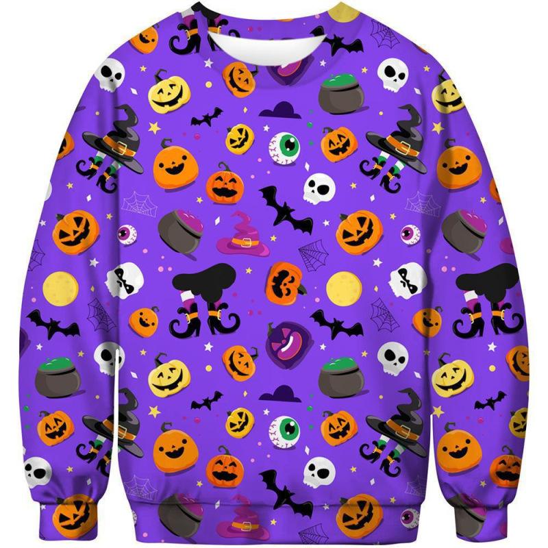 Autumn 3D Pumpkin Series Printed Sweatshirts Fashionable Casual Sports Long Sleeved Men's Sweatshirts