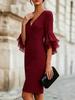 2026 Summer Elegant Women's Ruffle Sleeve Tight-fitting Dress