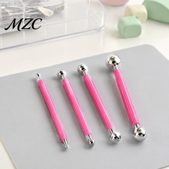 Stainless Steel Ball Rods 4Pcs Polymer Clay Shaping Tool Set, Sculpting Stick with Cake Ball, 4 Size DIY Fondant Pottery Modeling Tools