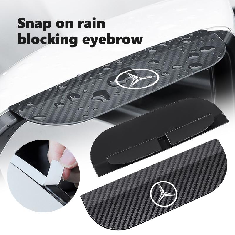 AABIJ1 Car Rearview Mirror Rain Eyebrow Carbon Fiber Sun Visor Shade Cover Accessories For Benz AMG VIANO GLB GLC GLE GLK W108 W124