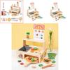 Wooden Simulation Pizza Barbecue Oven Children Toy Set For Imaginative Cooking